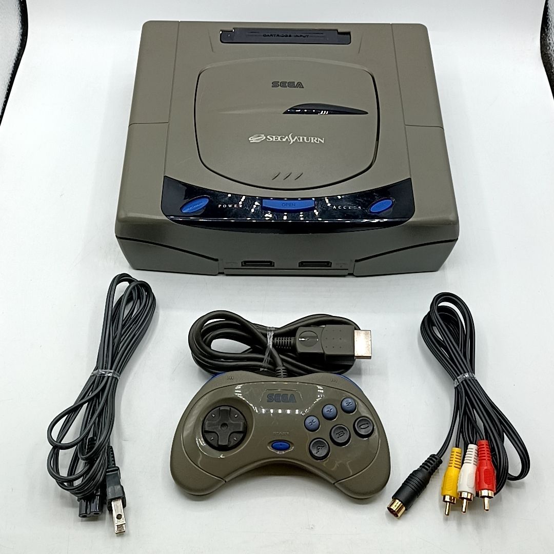 アシックス　サッカーシューズ 23.5cm ホワイト/ブラック 動作品】セガ・サターン 中期型 HSS-3210 本体 コントローラー1個