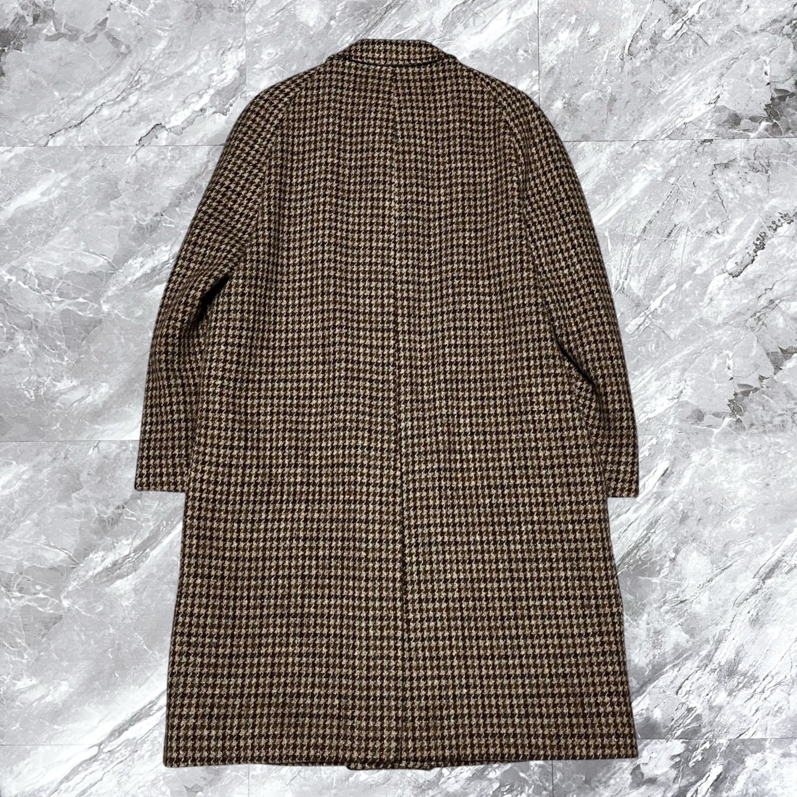 Harris Tweed ハリスツイード ステンカラーコート ロングコート 千鳥格