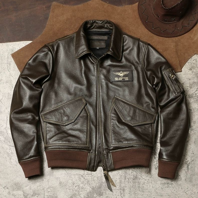 全 45 P ヴィンテージ加工 フライトジャケット メンズ レディース ショート丈 ややワイド 本革ジャケット トップグレイン 牛革 空軍 CWU-45 ジャケット K
