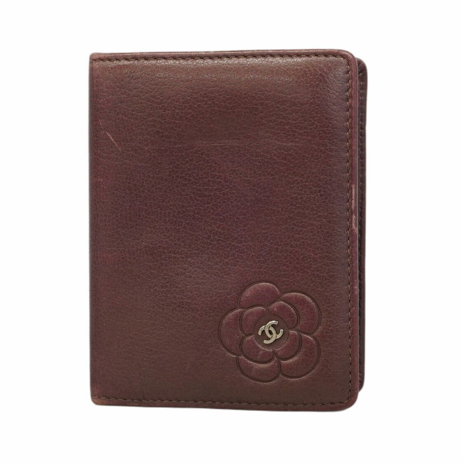 【5pa0991-h】シャネル カードケース カメリア レザー ライトパープル シルバー金具【中古】レディース シャネル(Chanel) シャネル 名刺入れ・カードケース カメリア レザー