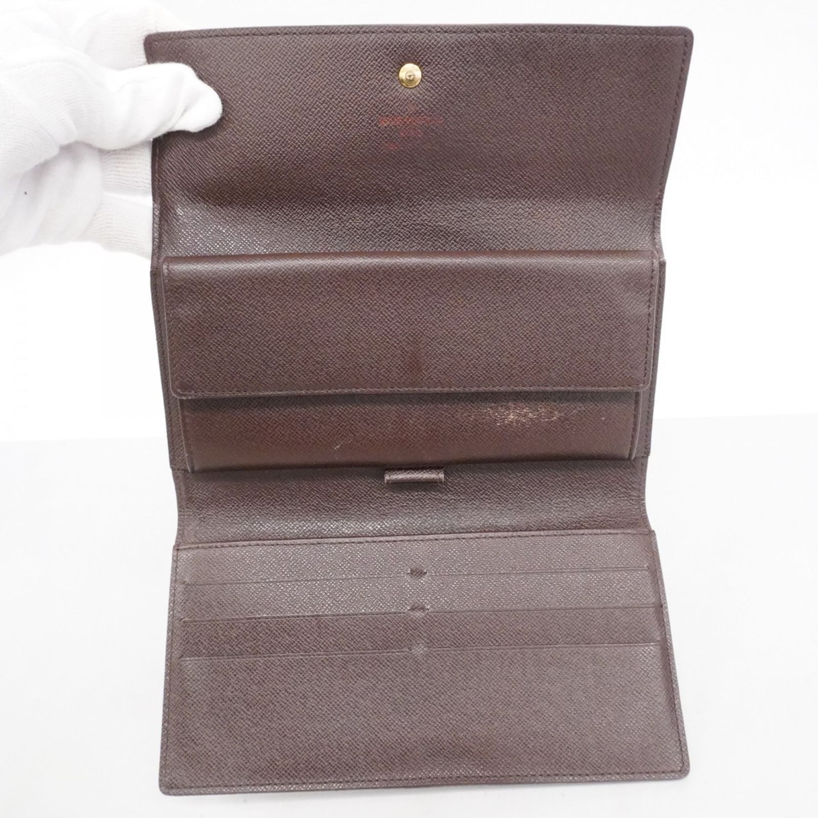 【新型】ルイヴィトン　ダミエ　エベヌ　インターナショナル　三つ折り財布　長財布 ルイヴィトン インターナショナル ダミエ エベヌ 三つ折り財布