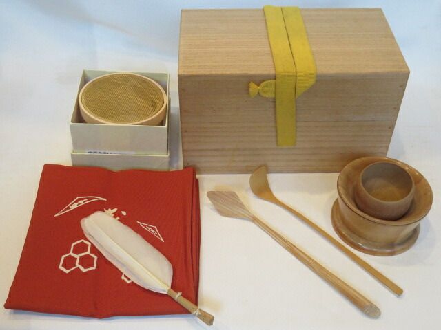 十二月◇特売品）水屋道具 桐茶掃箱セットUSED〔税込・送料込〕【中古