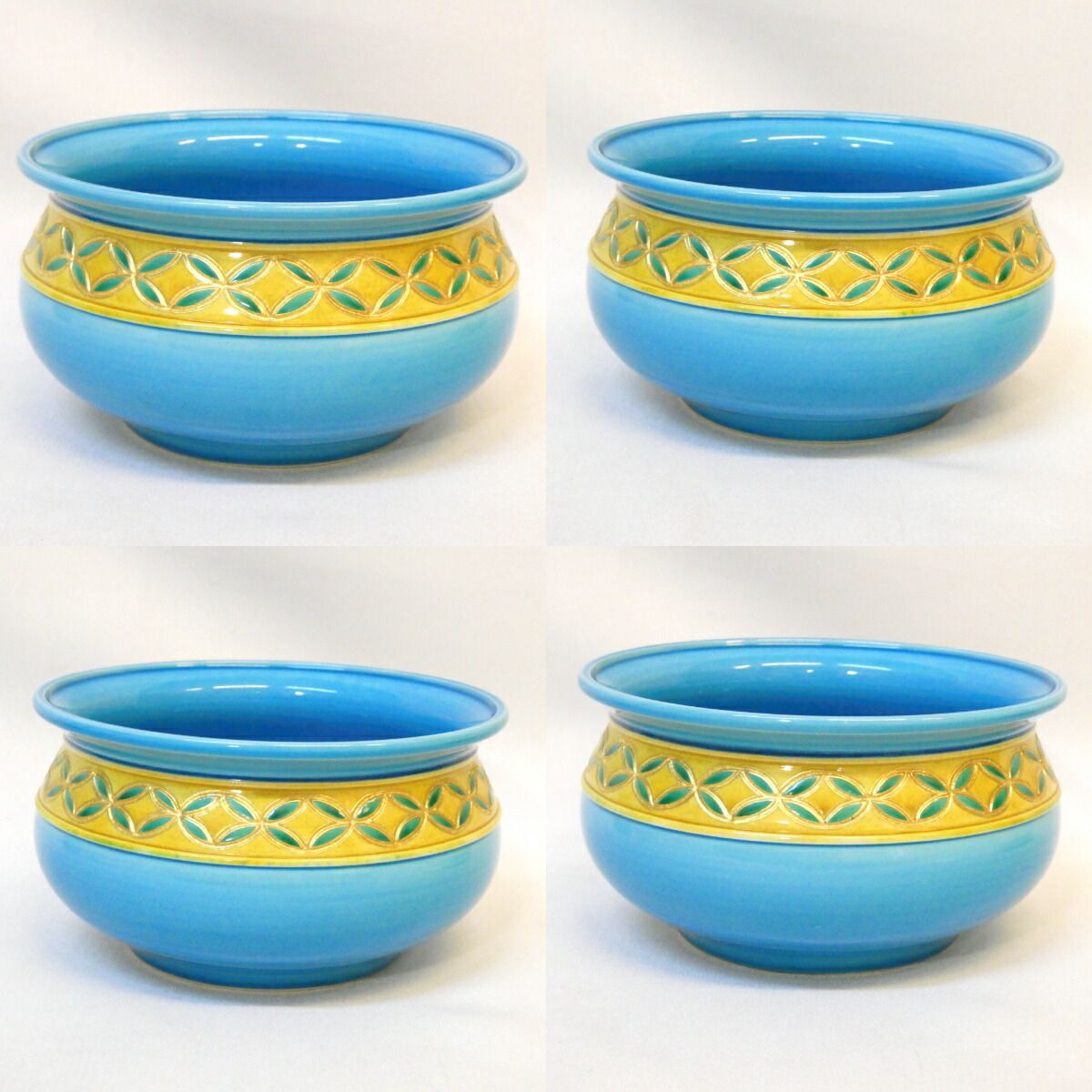 十二月の特売品】平安 中村翠嵐作 浅黄交趾 七宝彫 皆具 帯七宝 高級