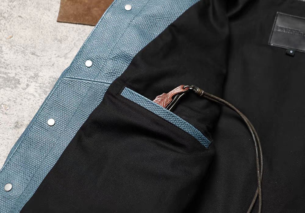 全 507 デニム風 ワーク レザージャケット 超ショート タイト 本革ジャケット オックスフォード風エンボス ヘッドグレイン牛革コート K 中綿アウター 防寒アウター