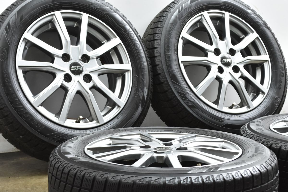 程度良好品 エルベ Vスポーク 15 in 5 J 42 PCD 100 ヨコハマ アイスガード iG 60 175 65 R アクア ヴィッツ フィット キューブ 可