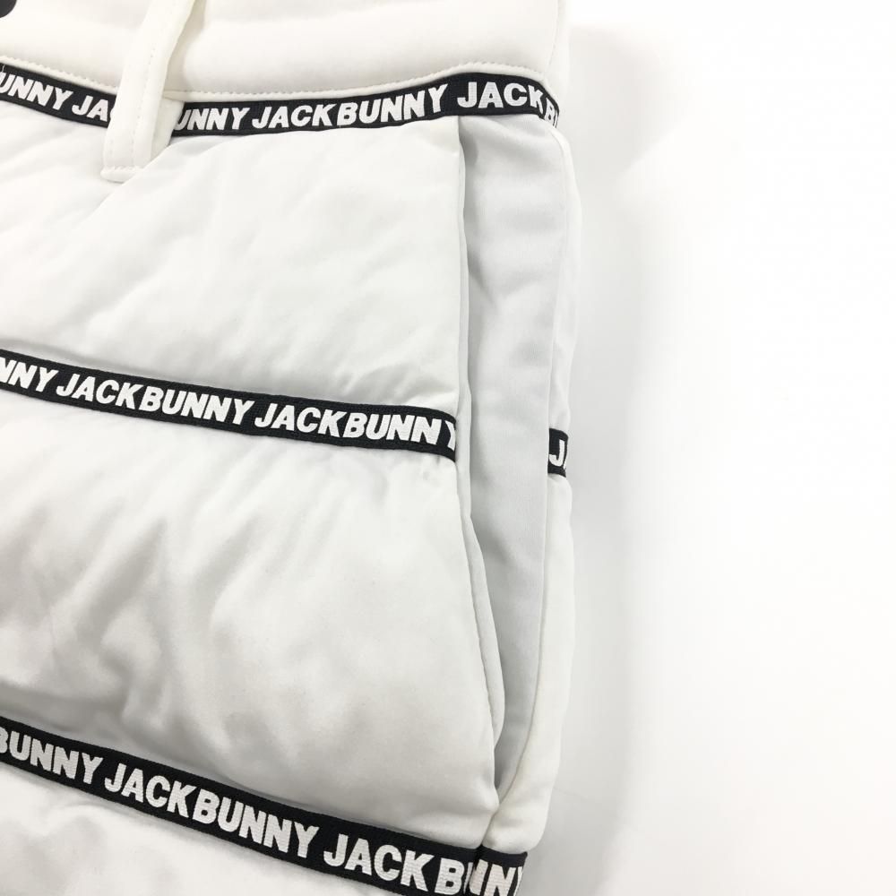 【試着のみ！】完売品 Jack Bunny!! 中綿 スカート ロゴライン 白 ジャックバニー 中綿スカート 白×黒 ロゴライン レディース 00(XS