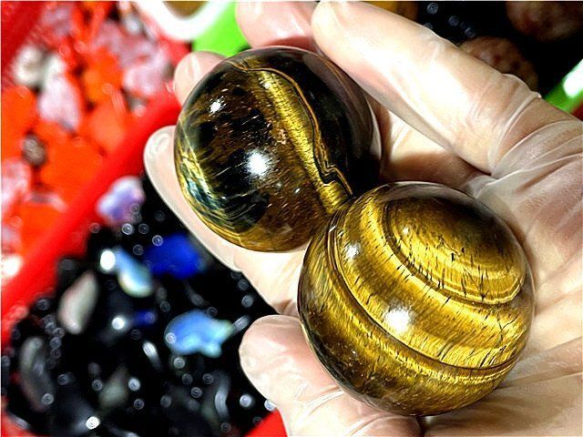 ☆AAA級【金運UP】☆天然タイガーアイ丸玉B1126/TC/67A - メルカリ