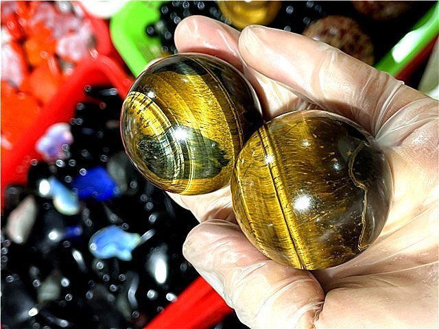 ☆AAA級【金運UP】☆天然タイガーアイ丸玉B1126/TC/67A - メルカリ