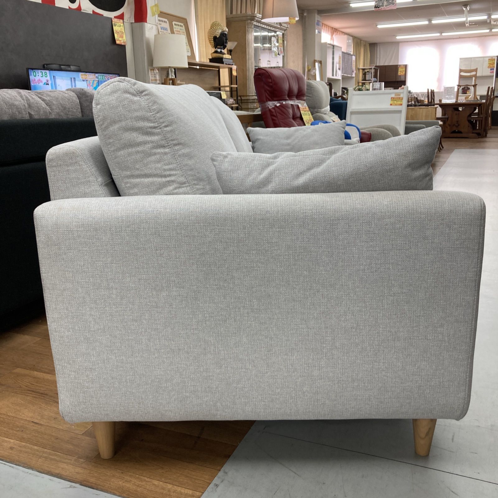 ファブリックソファ グレー