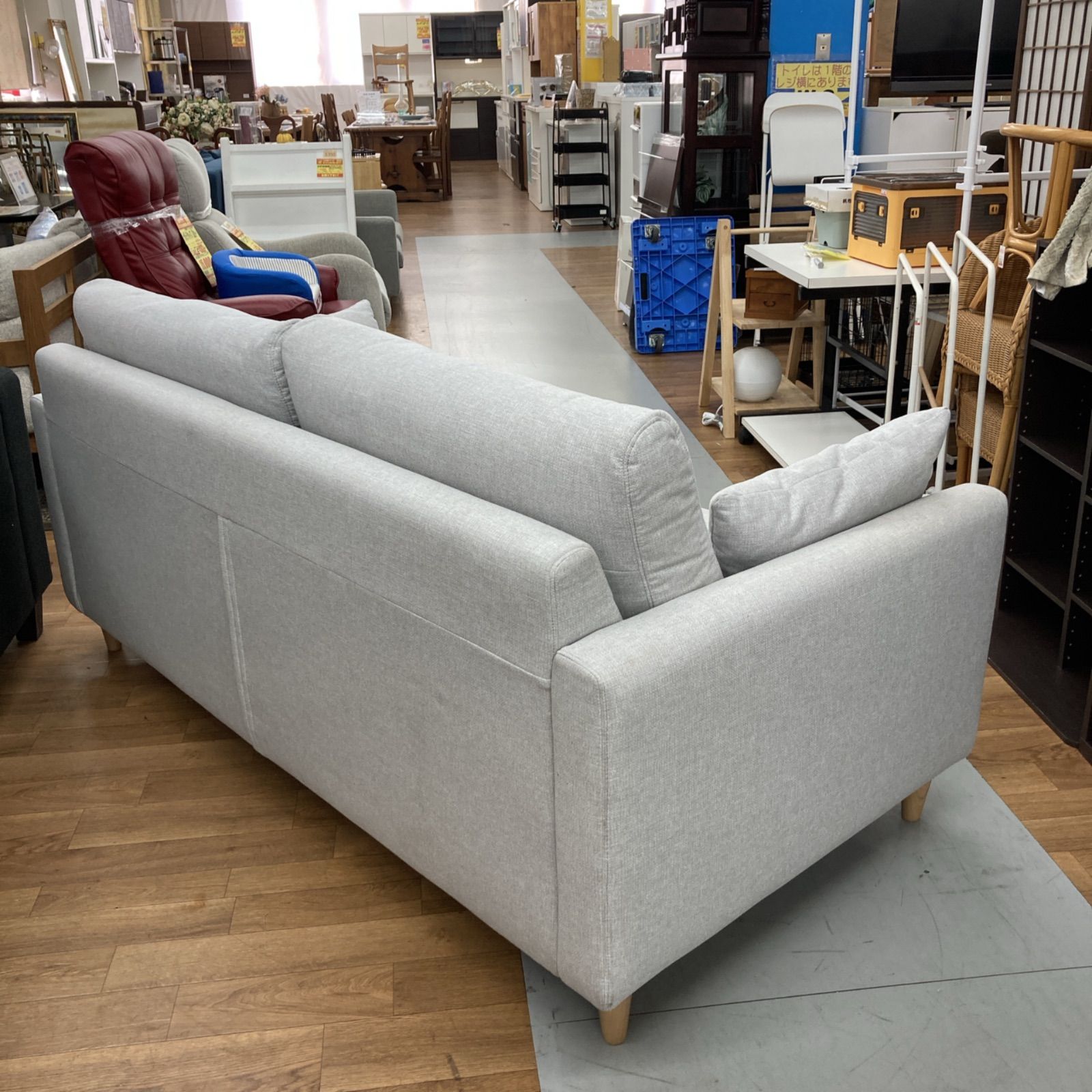 ファブリックソファ グレー