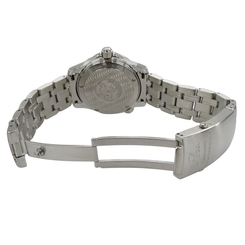  オメガ OMEGA シーマスター 2561.80 時計 ボーイズ ブランド プロフェッショナル 300 m デイト クオーツ QZ ステンレス SS シルバー ブルー 磨き済み 腕時計(クォーツ) 腕時計(アナログ)