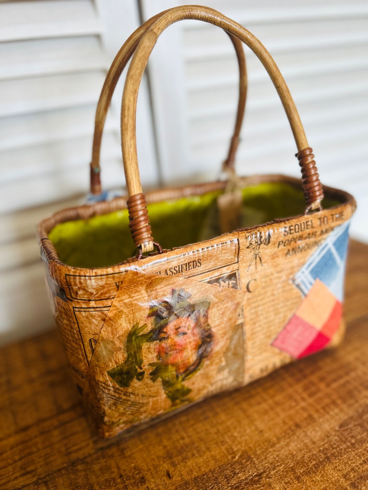 注文 一閑張り竹籠バッグ