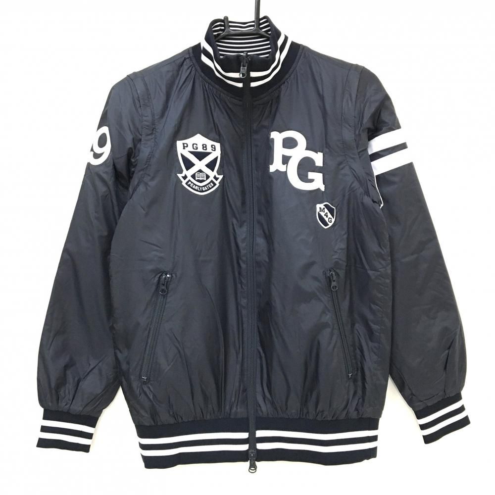 パーリーゲイツ 4 WAY中綿リバーシブルジャケット ネイビー 白 片面ブルー レディース 0 S ゴルフウェア PEARLY GATES