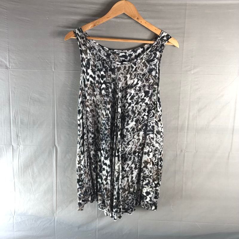 イオコムイオ io comme センソユニコ セットアップ ノースリーブ スカート 柄模様 ブラウン 黒系 859884