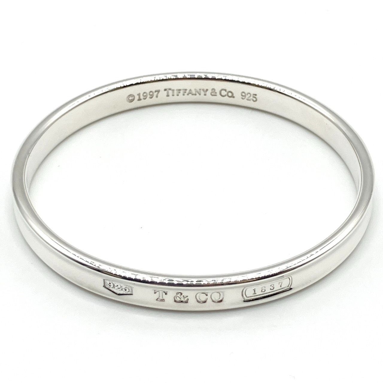 z X 124-10 メーカーメンテナンス済 TIFFANY-Co.ティファニー ナローバングル 1837 925 重量 30.9ｇ 箱 ショッパー 納品書付き