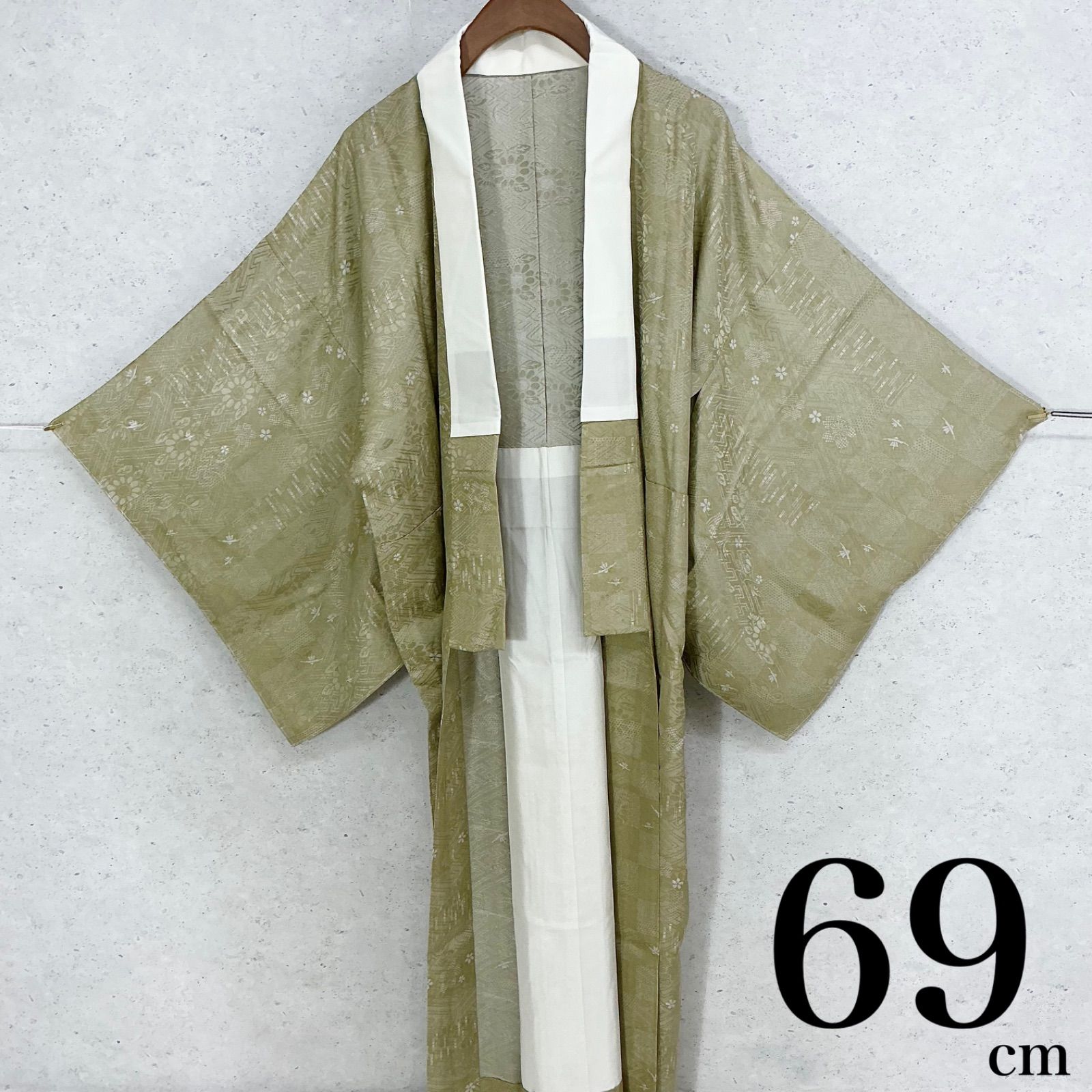 kimono+one◇未使用同然◇長襦袢◇仕付け糸付き◇単衣◇正絹◇袖無双