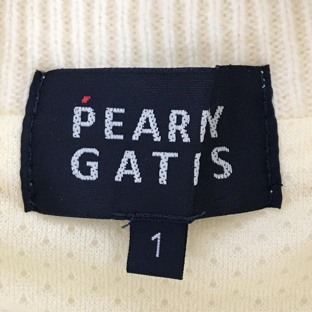 超美品】パーリーゲイツ ニットジャケット 白×ダークネイビー 袖ライン