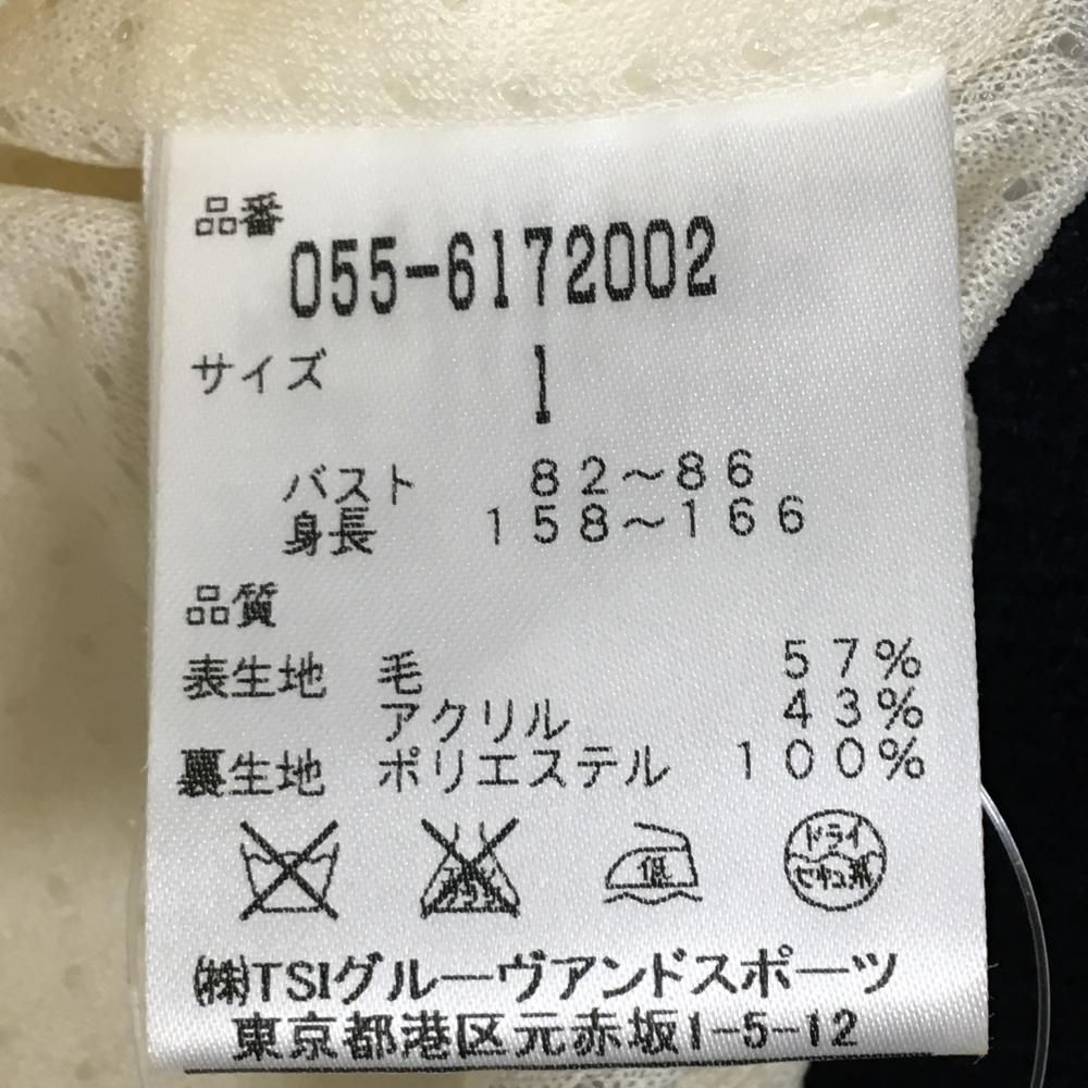 超美品】パーリーゲイツ ニットジャケット 白×ダークネイビー 袖ライン