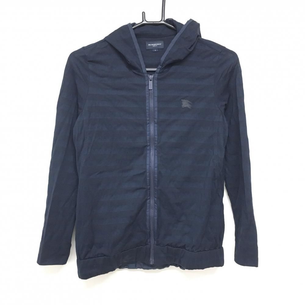 超美品】バーバリーゴルフ ジップパーカー ネイビー ボーダー ブルゾン