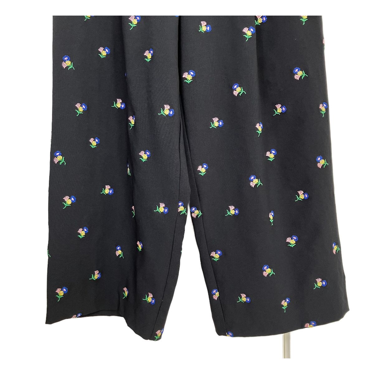 machatt エンブロイダリーワイドパンツ 36 ブラック 黒 マチャット 花