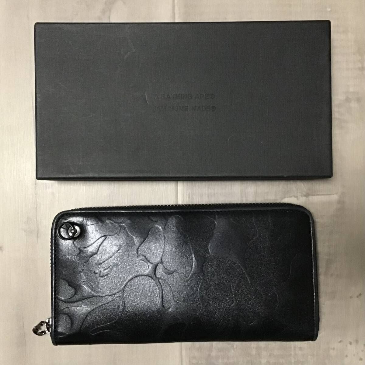 激 JAM HOME MADE BAPE CAMO 型押し レザー 長財布 a bathing ape 財布 leather wallet ジャムホームメイド エイプ ベイプ i 425