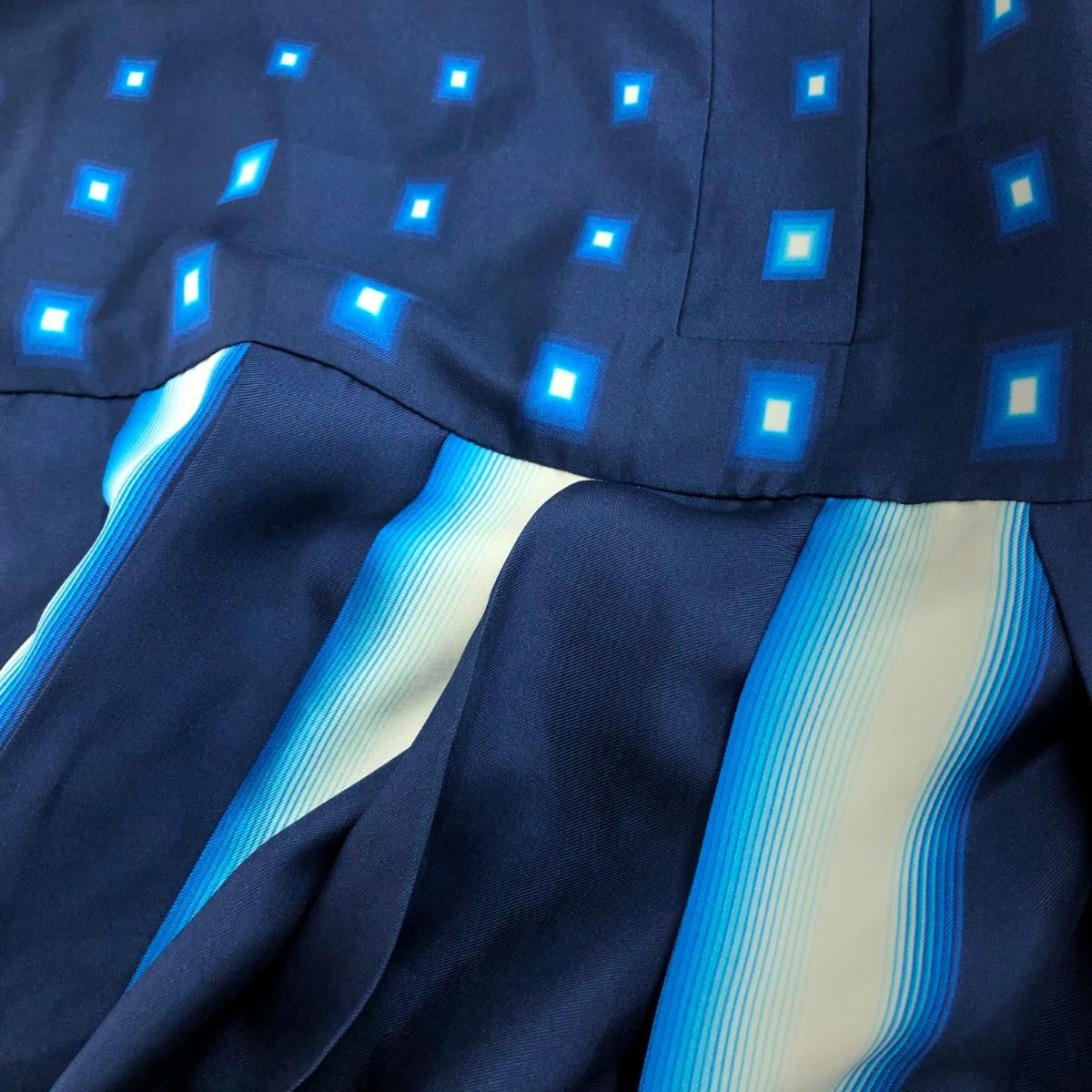 PRADA プラダ ノースリーブワンピース サイズ:38 シルク100％ ブルー