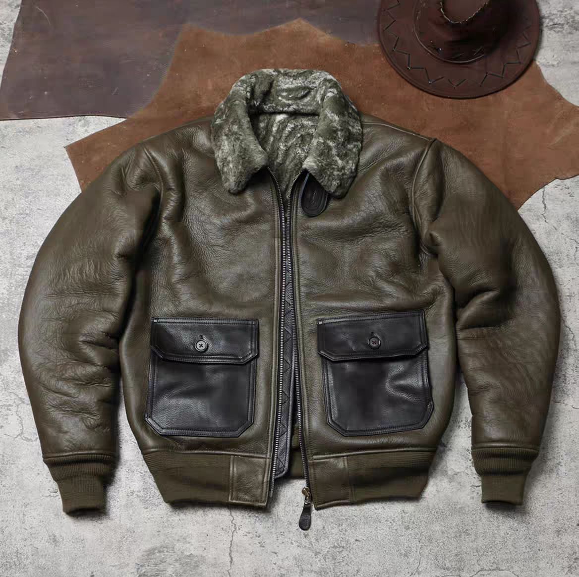 全 ♥ G 1パイロット防寒 ムートン 羊羔毛 一体型レザージャケット 天然羊革 ムートンジャケット 冬用 本革ファー 空軍 フライト コート K