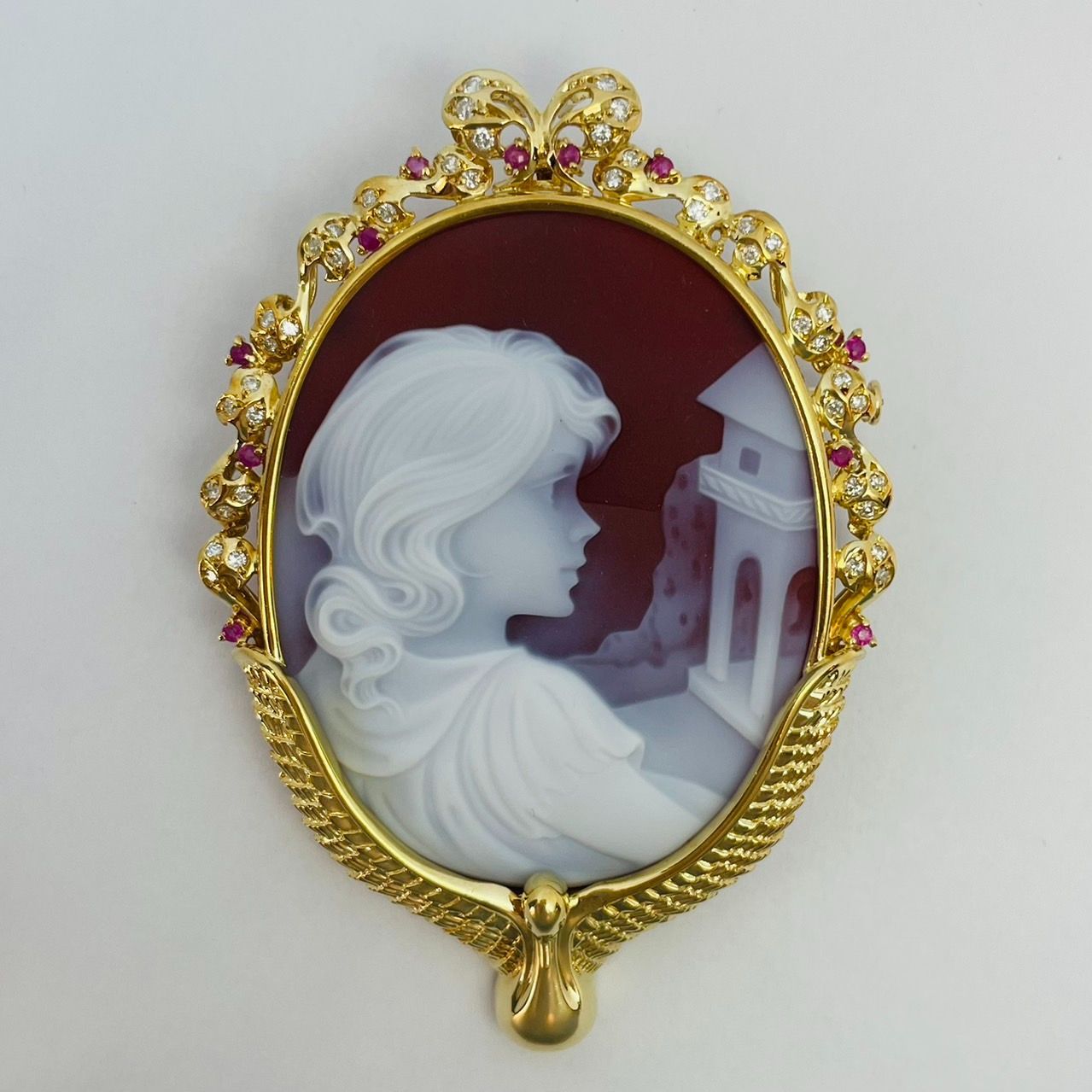 F.W.Klein フリードリヒ K18 カメオ ブローチ ペンダント トップ