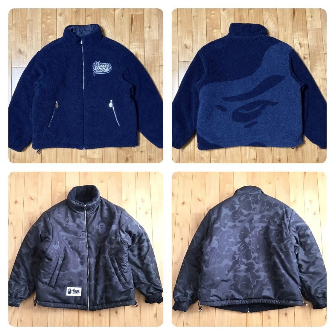☆リバーシブル☆ BAPE CAMO フリースジャケット Mサイズ a bathing