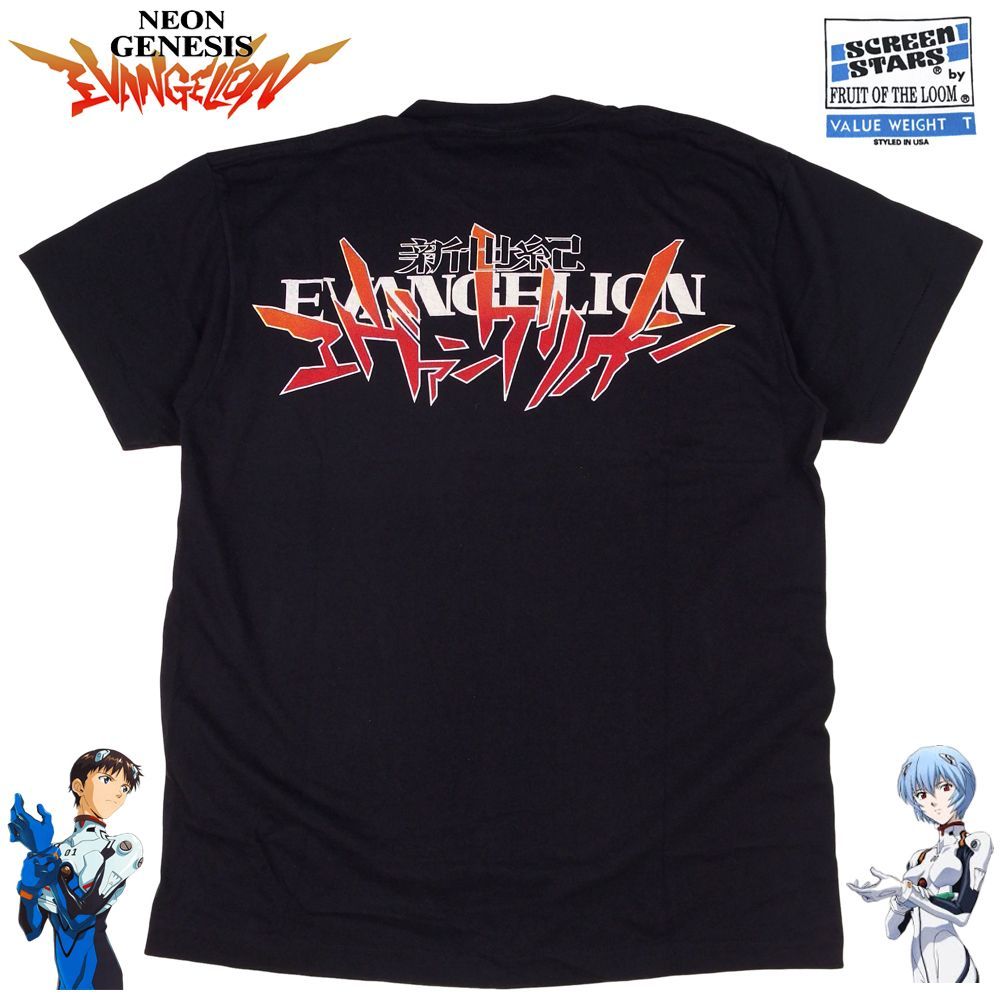 341 EVANGELION Tシャツ 新世紀 エヴァンゲリオン アニメ ブラック L