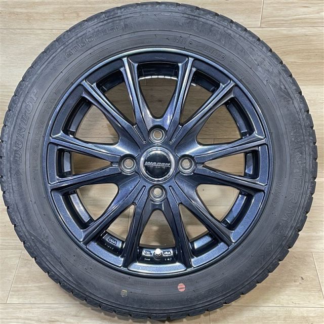 軽 軽自動車 等 WAREN 4 5 14 45 H 100 2020年製 ダンロップ WM 02 155 65 R 14インチ スタッドレス 4本セット 009