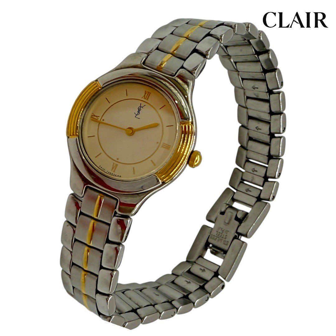 イブサンローラン 腕時計 コンビ スクエア YSL