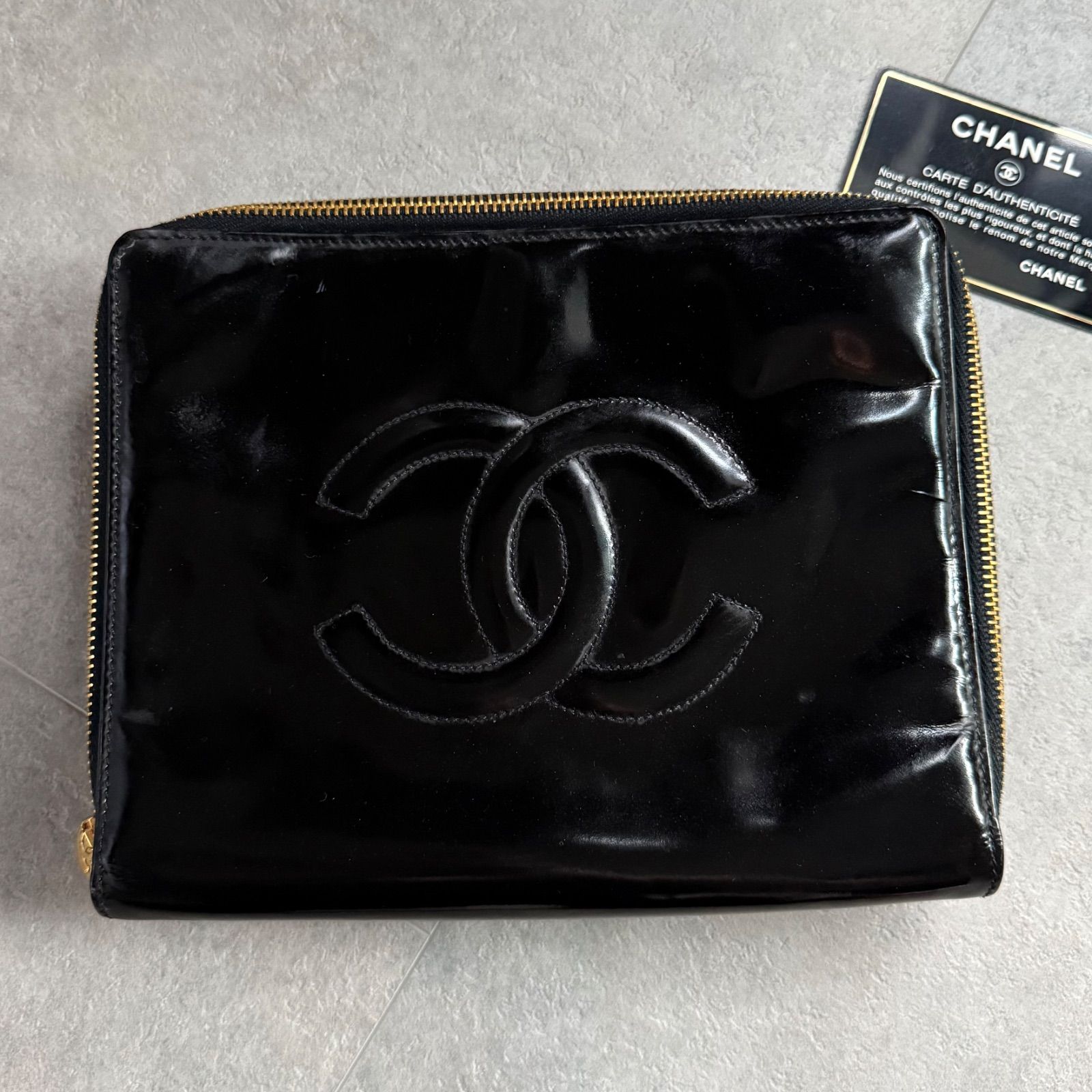 希少 CHANEL シャネル ココマーク ジュエリーケース パテントレザー