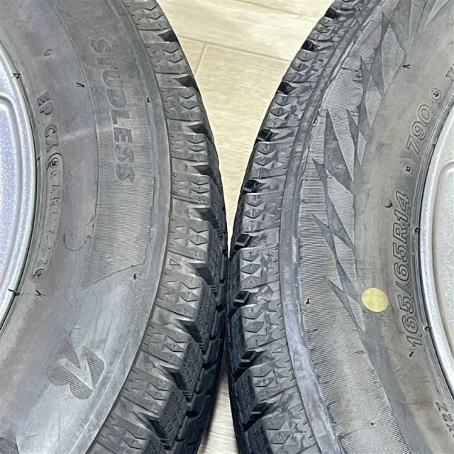  ハスラー 等 ZART 4 5 14 45 H 100 製 バリ溝 ブリヂストン VRX 2 165 65 R 14インチ スタッドレス 4本セット 009 14インチ タイヤ ホイールセット