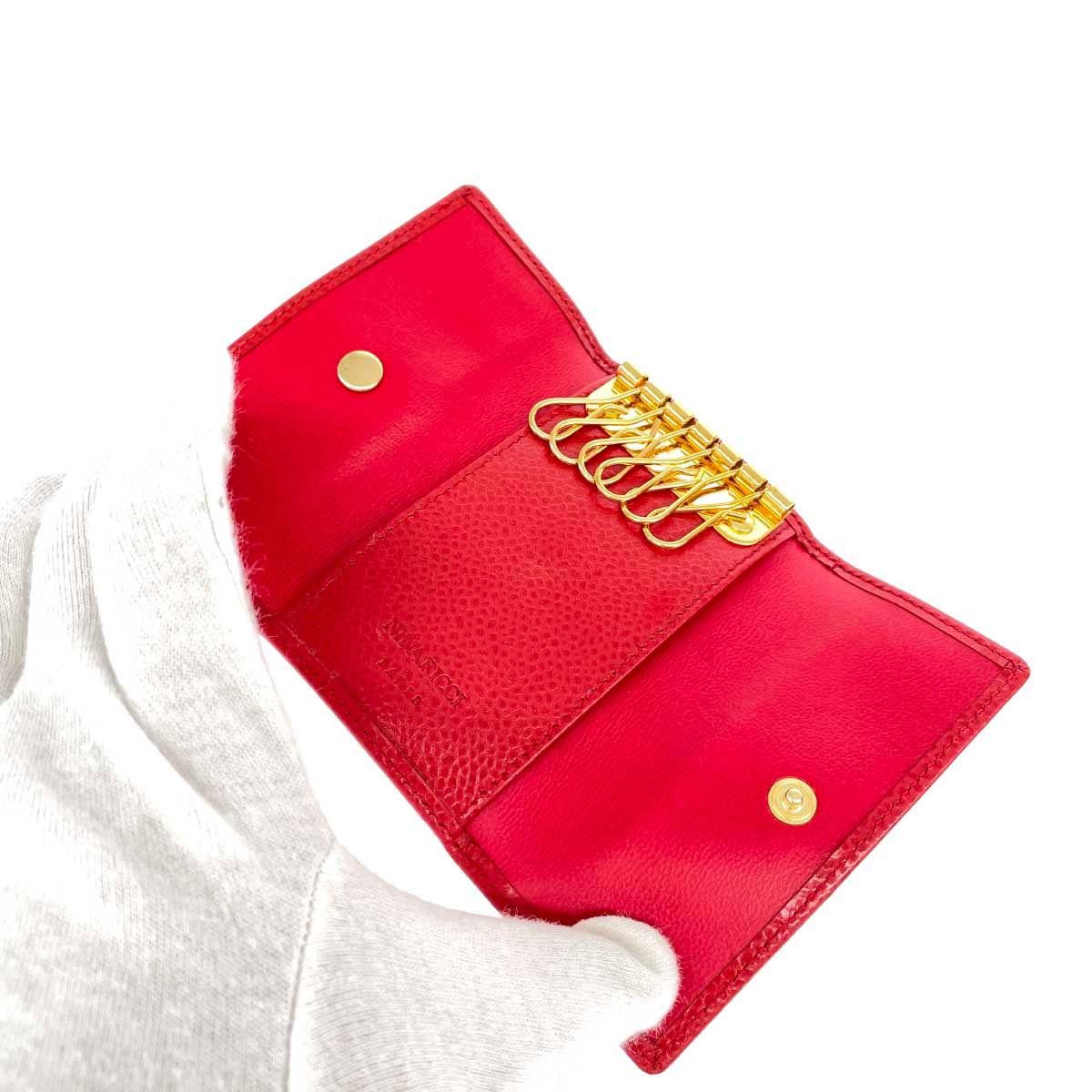 NINA RICCI ニナリッチ 6連キーケース NRロゴ/リボン金具/レザー 