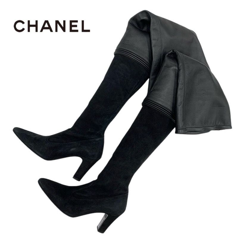 シャネル CHANEL ブーツ ロングブーツ 靴 シューズ レザー シャネル CHANEL ブーツ ロングブーツ 靴 シューズ レザー
