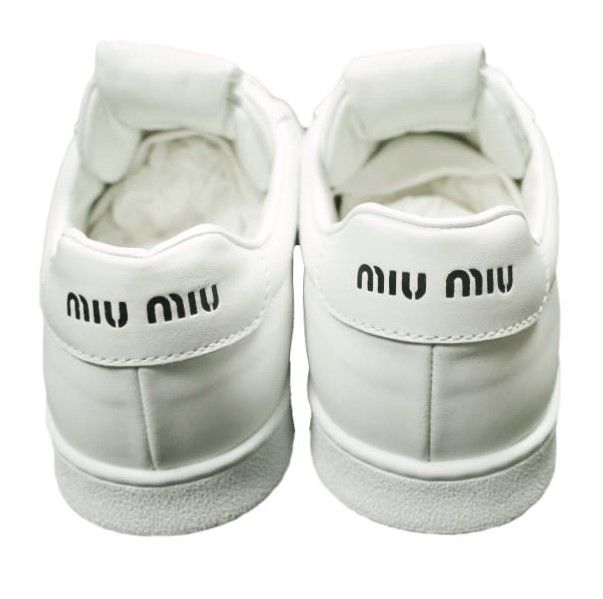 MIU MIU ミュウミュウ イタリア製 ロゴプリント レザーローカット