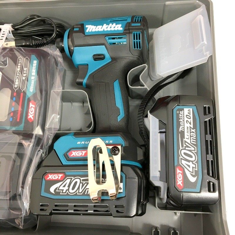 makita マキタ 充電式インパクトドライバ フルセット 40 Vmax 2.0 Ah ブルー コードレス 電動工具 DW 3702