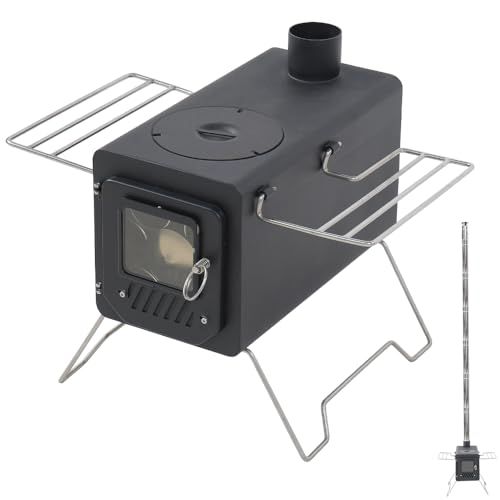 Soomloom薪ストーブPROTOペレット 薪兼用薪ストーブブラック耐熱塗装炭素鋼コンパクトテント調理バーベキューBBQ焚き火煙突付きポータブルキャンプアウトドア暖取りp eab 37 a 14