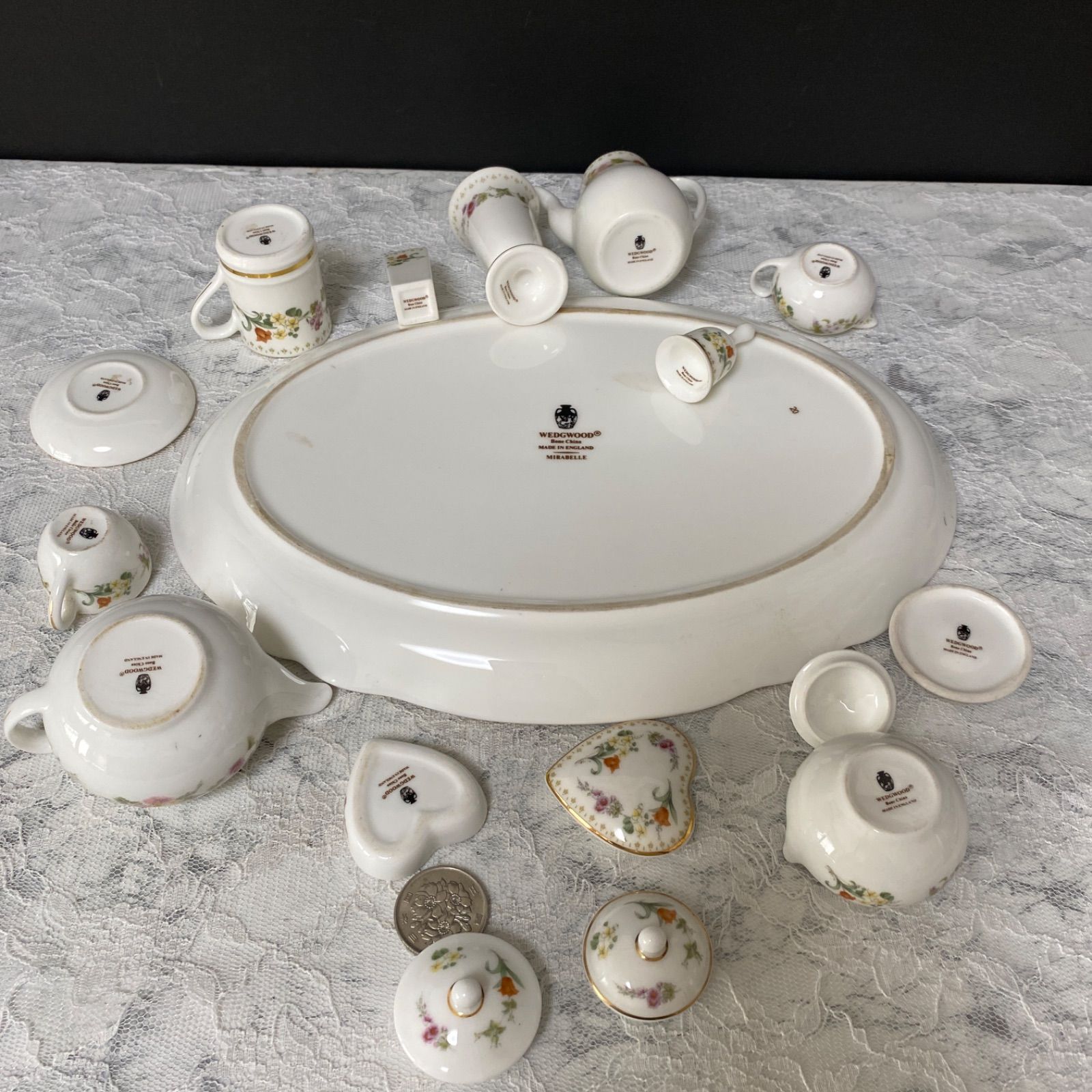 ウェッジウッド ミラベル ミニチュア ティーセット コーヒーセット