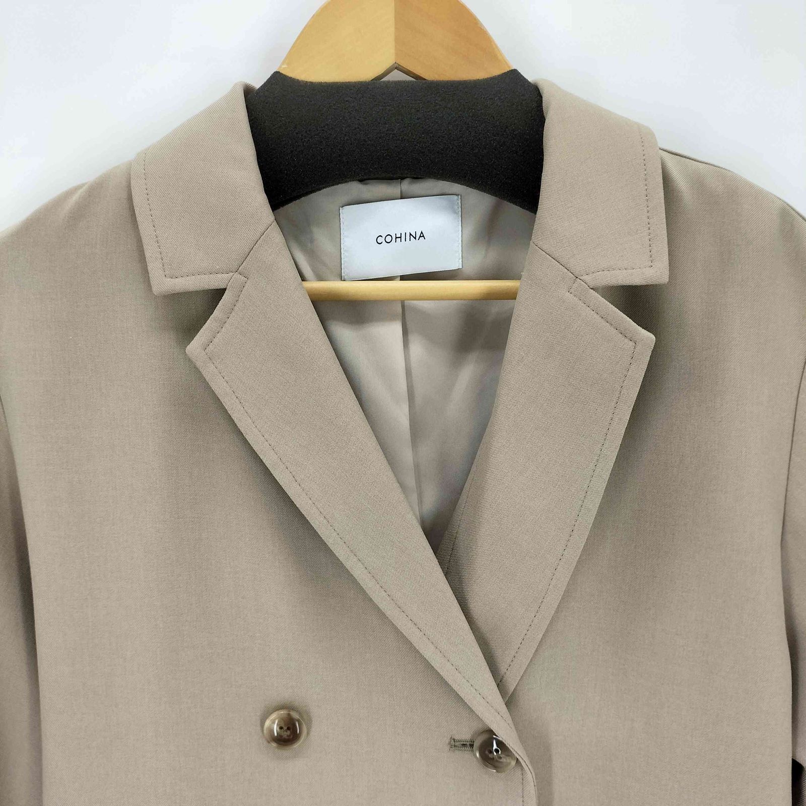 コヒナ COHINA ベーシックとろみトレンチコート レディース SHORT