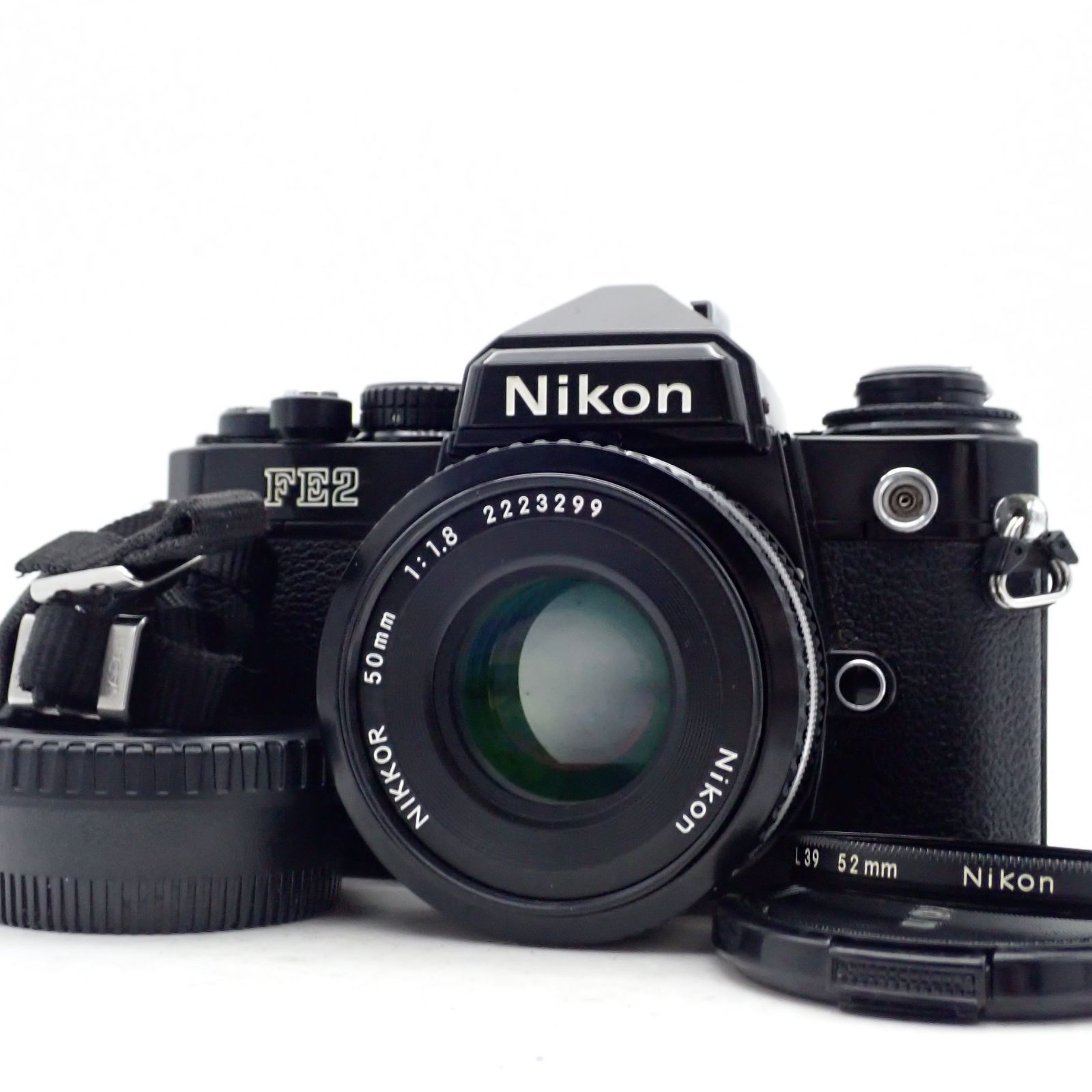 コレクター向け D刻印セット Nikon FE 2 ブラック 一眼レフフィルムカメラ 2318663 Ais Ai-s Nikkor 50 mm f 1.8 標準 単焦点 パンケーキ マニュアル レンズ 2223299 セット