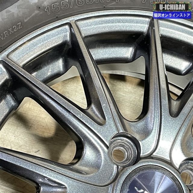  軽 N BOX タント スペーシア ルークス 等 VELVA 4 5 14 45 H 100 ブリヂストン VRX 2 155 65 R 14インチ スタッドレス 4本セット 009 14インチ タイヤ ホイールセット