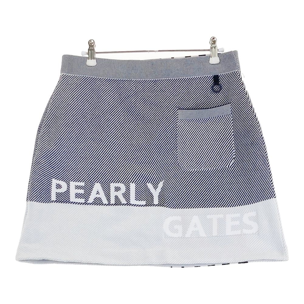 サイズ 2 PEARLY GATES パーリーゲイツ 2025年モデル ニットスカート ストライプ柄 グレー系 ゴルフウェア レディース ストスト
