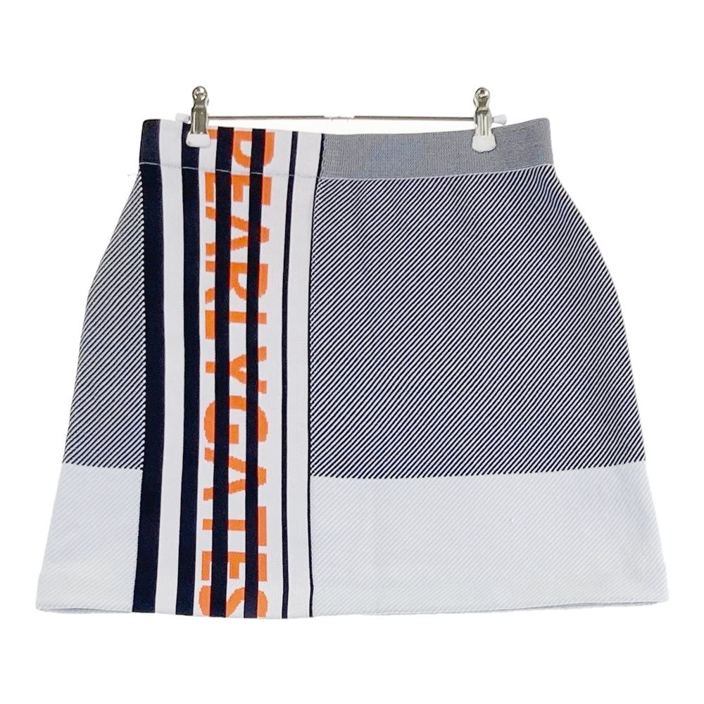 サイズ 2 PEARLY GATES パーリーゲイツ 2025年モデル ニットスカート ストライプ柄 グレー系 ゴルフウェア レディース ストスト