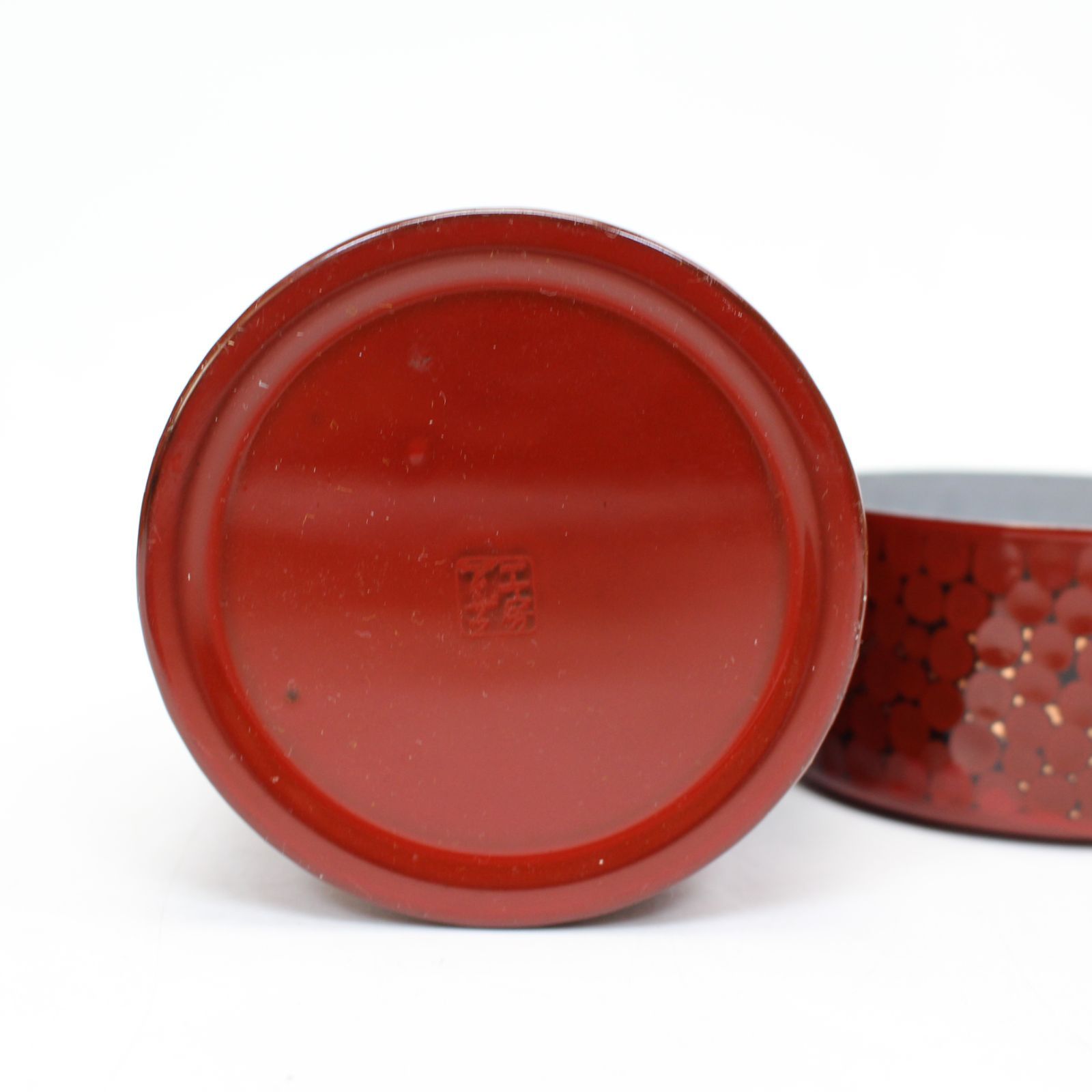  584 工房アイザワ 銅製 本漆朱塗 茶筒 共箱 茶道具 輪島塗 茶筒 日本茶用品 茶器