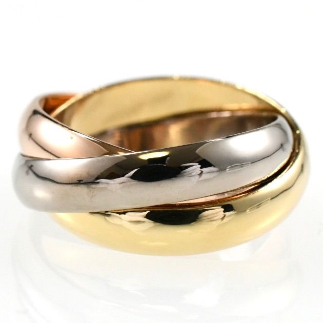 カルティエ　トリニティ3連リング　K18 ♯48 1150K2412⑥ Cartier カルティエ トリニティリング MM スリーカラー 3連リング K18