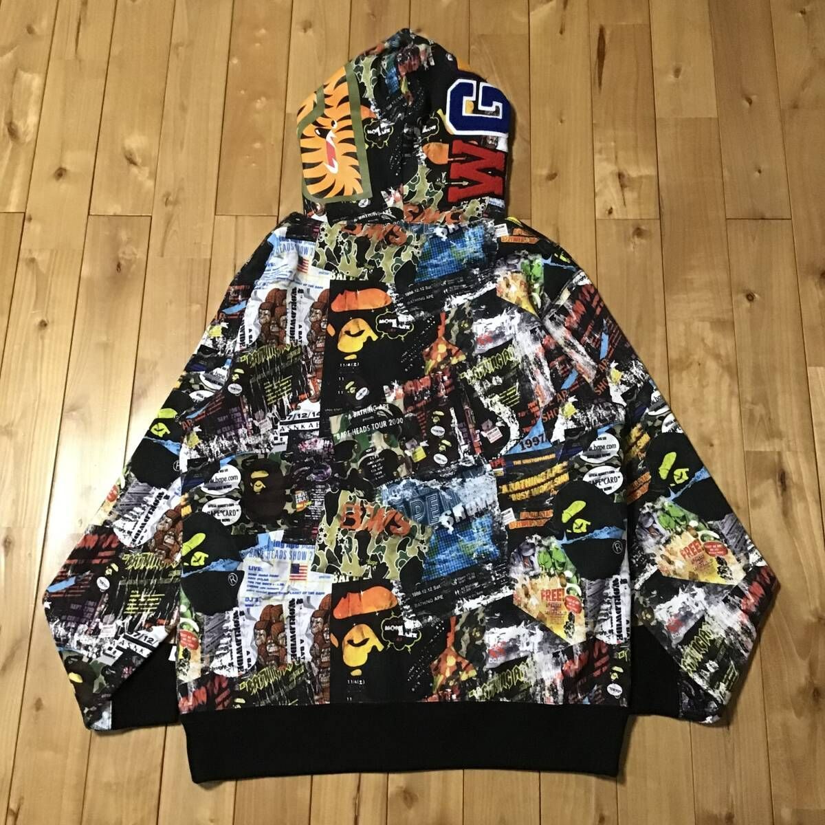 ☆XL☆ Flyer Pattern シャーク パーカー shark full zip hoodie a