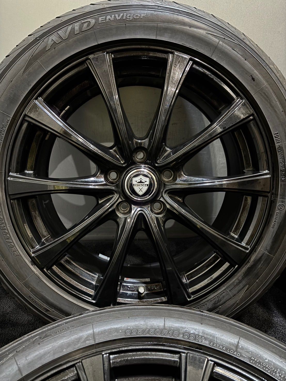 225 50 R 18 AVID ENVigor 22年製 ESTROSA 18インチ 7 5 J 55 114 3 H 夏タイヤ 4本 ヴェゼル エスティマ 南4 L 30