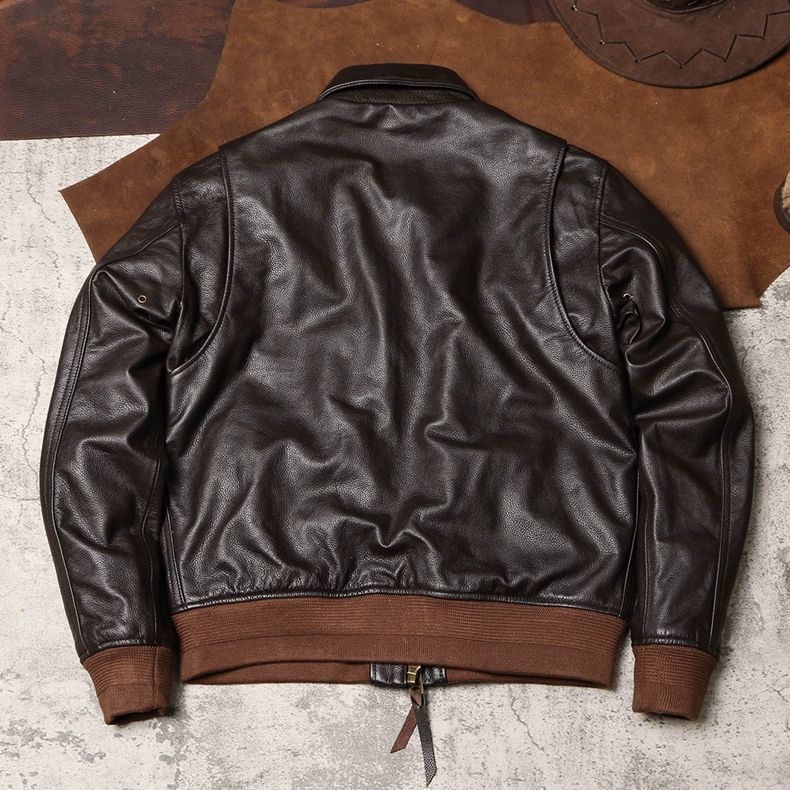 全 ♥ アメリカンヴィンテージ メンズ テーラードカラー ハイウエスト レザージャケット 45 P 本革ジャケット トップグレイン ソフト薄手牛革 フライトジャケット K